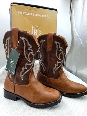RILW Brown Two-Tone Western Work Boots